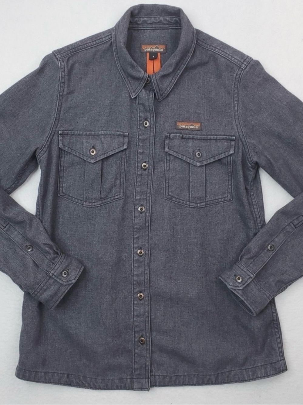 Patagonia Slate Gray Denim-Style Button-Front Jacket